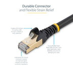 StarTech.com 2m CAT6a Ethernet Cable - 10 Gigabit Shielded Snagless RJ45 100W PoE Patch Cord - 10GbE STP Network Cable w/Strain Relief - Black Individually Tested/Wiring is UL Certified/TIA