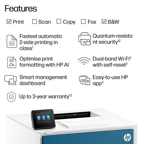 HP LaserJet Pro 4007dn Black and white Printer, Ethernet Only