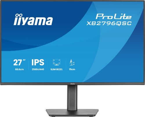 iiyama ProLite 27” QHD IPS monitor with USB-C (65W) and ergonomic stand