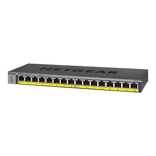 NETGEAR GS116LP Unmanaged Gigabit Ethernet (10/100/1000) Power over Ethernet (PoE) Black