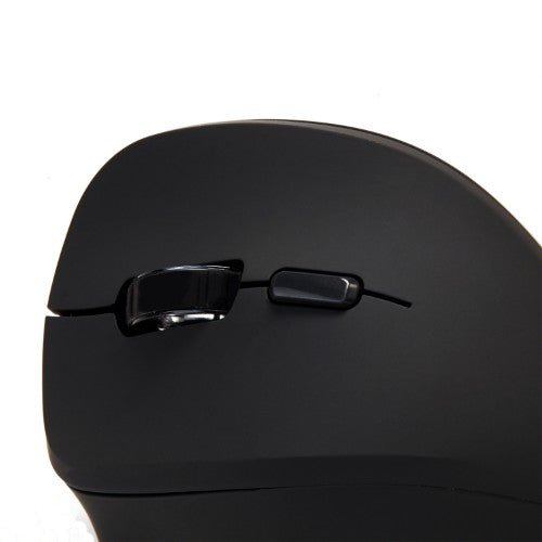 V7 MW400L Left Hand 2.4Ghz Vertical Ergonomic Mouse - Black - Wireless Connectivity - USB Interface