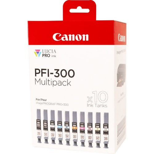 Canon 4192C008/PFI-300 Ink cartridge multi pack MBk,PBk,C,M,Y,PC,PM,R,Gy,CO Pack=10 for Canon IPF Pro 300