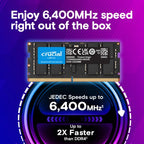 Crucial CT32G64C52CS5 memory module 32 GB 1 x 32 GB DDR5 6400 MT/s 262-pin SO-DIMM
