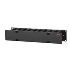 APC NetShelter Cable Management, Horizontal Cable Manager, 2U, Single Side with Cover, Black, 483 x 88 x 110 mm