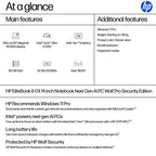 HP EliteBook 8 G1i Next Gen AI Wolf Pro Security Edition Copilot+ PC Intel Core Ultra 5 228V Laptop 35.6 cm (14") WUXGA 32 GB LPDDR5x-SDRAM 512 GB SSD Wi-Fi 7 (802.11be) Windows 11 Pro Silver
