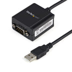 StarTech.com 6ft (1.8m) 1-Port FTDI USB to Serial RS232 Adapter Cable with COM Retention, USB to RS232 Adapter - TAA