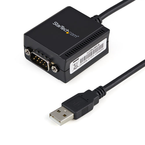 StarTech.com 6ft (1.8m) 1-Port FTDI USB to Serial RS232 Adapter Cable with COM Retention, USB to RS232 Adapter - TAA