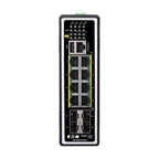 Tripp Lite NGI-M08C4POE8-2 8-Port Managed Industrial Gigabit Ethernet Switch - Layer 2, 1 Gbps, PoE+ 30W, 4 GbE SFP Ports, -40° to 75°C, DIN Mount