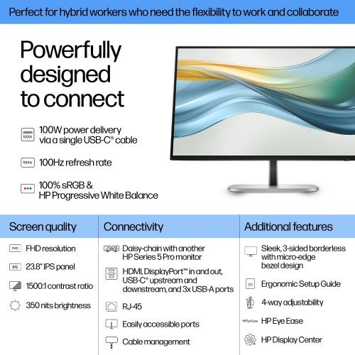 HP Series 5 Pro 23.8 inch FHD USB-C Monitor - 524pu