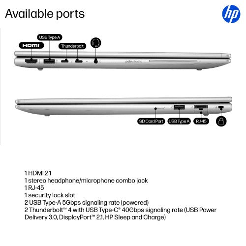 HP EliteBook 6 G1i 16 inch Notebook AI PC Wolf Pro Security Edition Intel Core Ultra 7 255U Laptop 40.6 cm (16") Touchscreen WUXGA 32 GB DDR5-SDRAM 512 GB SSD Wi-Fi 7 (802.11be) Windows 11 Pro Silver