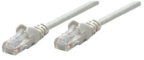 Intellinet Network Patch Cable, Cat5e, 0.25m, Grey, CCA, U/UTP, PVC, RJ45, Gold Plated Contacts, Snagless, Booted, Lifetime Warranty