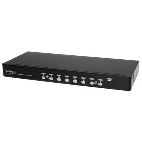 StarTech.com 8 Port 1U Rackmount USB KVM Switch Kit with OSD and Cables - TAA