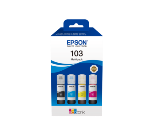 Epson C13T00S64A/103 Ink bottle multi pack Bk,C,M,Y, 4x4.5K pages 70ml Pack=4 for Epson L 1110