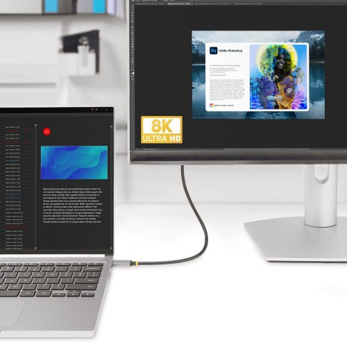 StarTech.com 3ft (1m) USB-C to HDMI Adapter Cable, 8K 60Hz, 4K 144Hz, HDR10, USB Type-C to HDMI 2.1 Video Converter Cable, USB-C DP Alt Mode/USB4/Thunderbolt 3/4 Compatible - USB-C Laptop to HDMI Monitor