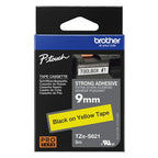 Brother TZE-S621 DirectLabel black on yellow extra strong Laminat 9mm x 8m for Brother P-Touch TZ 3.5-18mm/6-12mm/6-18mm/6-24mm/6-36mm