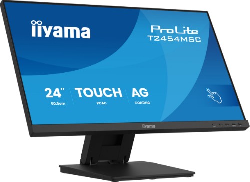 iiyama ProLite T2454MSC-B3AG computer monitor 60.5 cm (23.8") 1920 x 1080 pixels Full HD LED Touchscreen Multi-user Black