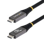 StarTech.com 50cm (1.6ft) USB4 Cable, 80Gbps, USB-IF Certified USB-C Cable, 240W PD, 8K 120Hz/4K 240Hz DP2.1 DP80, TPE Jacket, Thunderbolt 4 Compatible - Black USB-C Cord
