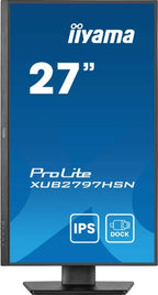 iiyama ProLite 27" IPS technology panel with USB-C dock and RJ45 (LAN)