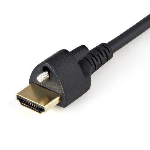 StarTech.com 3ft (1m) Slim HDMI Cable with Locking Screw,4K 60Hz HDR, High Speed HDMI 2.0 Monitor Cable with Locking Screw Connector for Secure Connection, Slim HDMI Cable w/ Ethernet - M/M