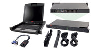 APC 2x1x16 IP KVM w/ 17" Rack LCD & USB VM Server Module Bundle KVM switch Rack mounting Black