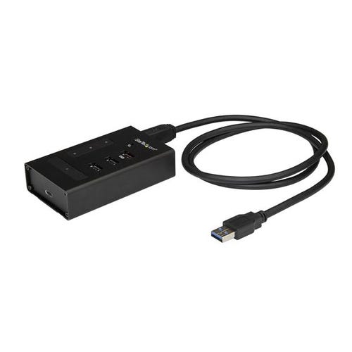 StarTech.com 4 Port USB 3.0 Hub - USB Type-A to 1x USB-C & 3x USB-A - Commercial Metal USB Hub - SuperSpeed USB 3.2 Gen 1 (5Gbps)- Self Powered - BC 1.2 Fast Charge - Mountable/Rugged