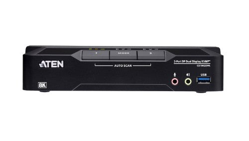ATEN 2-Port USB 3.0 8K DisplayPort Dual-Display KVMP™ Switch (Cables included)