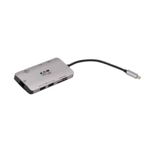 Tripp Lite U442-DOCK5-GY USB-C Dock - 4K HDMI, USB 3.x (5Gbps), USB-A/C Hub Ports, GbE, Memory Card, 100W PD Charging