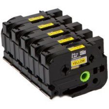 Brother HGE-651V5 DirectLabel black on yellow Laminat 24mm x 8m Pack=5 for P-Touch RL 700 S/ 9500 PC/ 9700 PC/ 9800 PCN