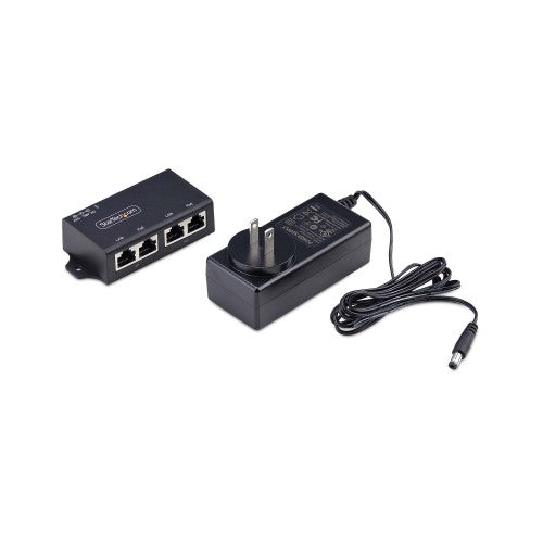 StarTech.com 2-Port Gigabit Midspan PoE+ Injector, 10/100/1000Mbps, PoE+ (802.3af/at), 30W, 1Gbps Ethernet, Wall Mountable, Unmanaged Inline Power Over Ethernet