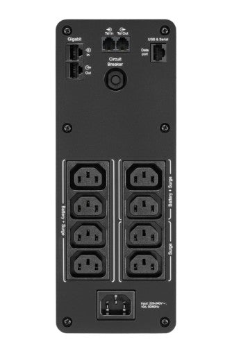 APC Back-UPS Pro, 1200VA/720W, Tower, 230V, 8x IEC C13 outlets, Sine Wave, AVR, USB Type A + C ports, LCD, User Replaceable Battery