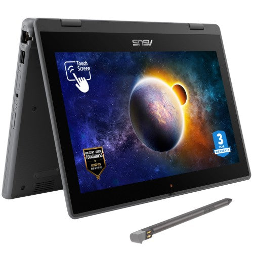 ASUS BR1100F-CDXA-3Y Intel® Celeron® N N4500 Hybrid (2-in-1) 29.5 cm (11.6") Touchscreen HD 4 GB DDR4-SDRAM 128 GB eMMC Wi-Fi 6 (802.11ax) Windows 11 Pro Academic Grey