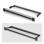 StarTech.com 48 Port 1U Blank Keystone Patch Panel with Cable Management Bar, Rackmount Cat6 Patch Panel for RJ45 STP Ethernet Network Jacks