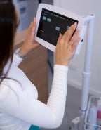 Compulocks iPad 10.2" Space Enclosure Medical Rolling Cart Extended White