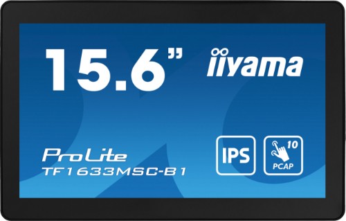 iiyama ProLite 15.6" PCAP 10 points multi-touch open frame monitor with edge-to-edge glass and IPS panel technology