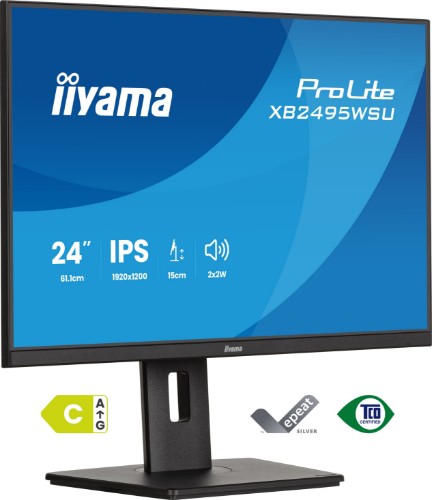 iiyama ProLite XB2495WSU-B1 computer monitor 61.2 cm (24.1") 1920 x 1200 pixels WUXGA LCD Black