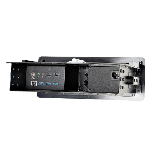 StarTech.com Conference Room Docking Station with Power/Charging; Table Connectivity Box, Universal USB-C Laptop Dock, 60W PD, 4K HDMI, USB Hub, Audio, 1x AC Outlet, 2xUSB Charge Ports
