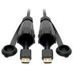 Tripp Lite P569-012-IND2 High-Speed HDMI Cable (M/M) - 4K 60 Hz, HDR, Industrial, IP68, Hooded Connectors, Black, 12 ft.