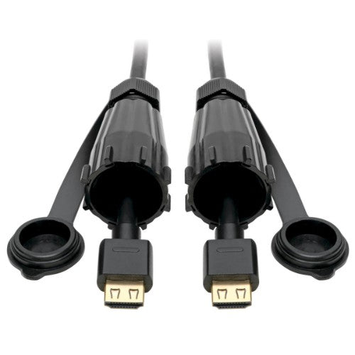 Tripp Lite P569-012-IND2 High-Speed HDMI Cable (M/M) - 4K 60 Hz, HDR, Industrial, IP68, Hooded Connectors, Black, 12 ft.