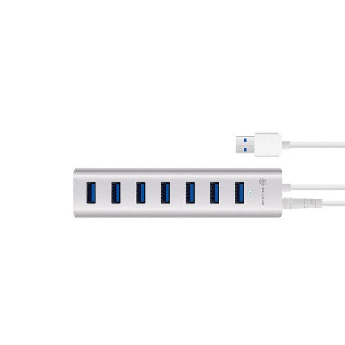 ALOGIC 7 Port USB Hub - Aluminium Unibody with Power Adapter - Prime Series