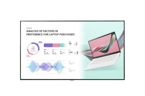 LG 98UH5J-H Signage Display Digital signage flat panel 2.49 m (98") LCD Wi-Fi 500 cd/m² 4K Ultra HD Black WebOS 24/7