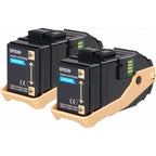 Epson C13S050608/0604 Toner cartridge cyan, 2x7.5K pages Pack=2 for Epson Aculaser C 9300 N