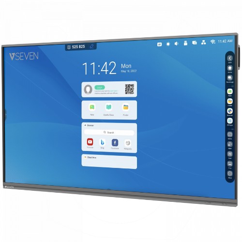 V7 IFP7502-V7PRO interactive whiteboard 190.5 cm (75") 3840 x 2160 pixels Touchscreen Black USB / Bluetooth