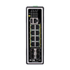 Tripp Lite NGI-M08C4POE8-2 8-Port Managed Industrial Gigabit Ethernet Switch - Layer 2, 1 Gbps, PoE+ 30W, 4 GbE SFP Ports, -40° to 75°C, DIN Mount