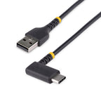 StarTech.com 3ft (1m) USB-A to USB-C Fast Charging Cable, Rugged, Right-Angled, Charge & Sync, 3A, USB 2.0, TPE Jacket and Aramid Fiber - USB Charging Cord