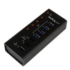 StarTech.com 4 Port USB 3.0 Hub (5Gbps) plus 3 Dedicated USB Charging Ports (2 x 1A & 1 x 2A) - Wall Mountable Metal Enclosure