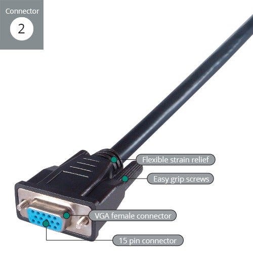 connektgear 3m VGA Monitor Extension Cable - Male to Female - Fully Wired