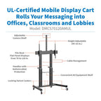 Tripp Lite DMCS70120AMUL Safe-IT Heavy-Duty Rolling Cart for 70" to 120" Displays, UL Certified, Antimicrobial Protection
