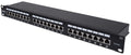 Intellinet Patch Panel, Cat6a, FTP, 24-Port, 1U, Shielded, 90° Top-Entry Punch Down Blocks, Black