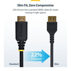 StarTech.com 5ft (1.5m) Slim HDMI Cable, Flexible Premium Certified HDMI 2.0 Cord with Ethernet, UHD 4K 60Hz HDR10, Durable Aramid Fiber Design with TPE Jacket