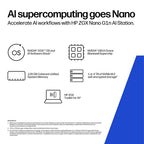 HP ZGX Nano G1n AI Station GB10 128 GB LPDDR5x-SDRAM 4 TB SSD Linux Mini PC Workstation AI Workstation, AI PC Black